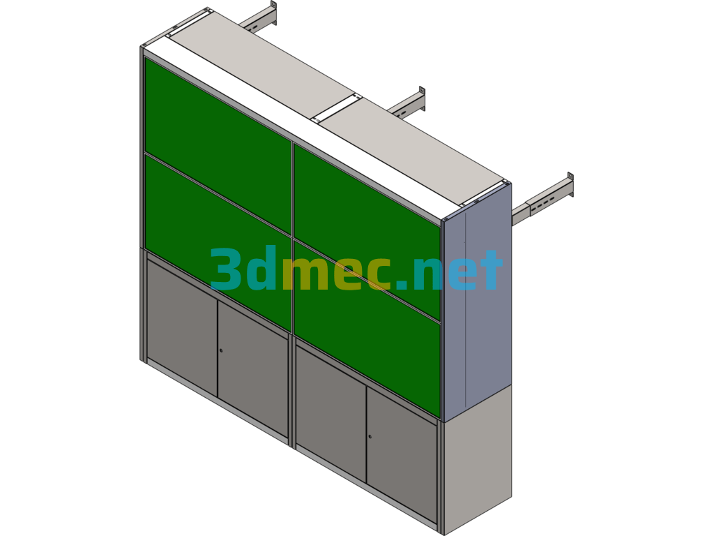 2*2 TV Wall - 3D Model SolidWorks Free Download