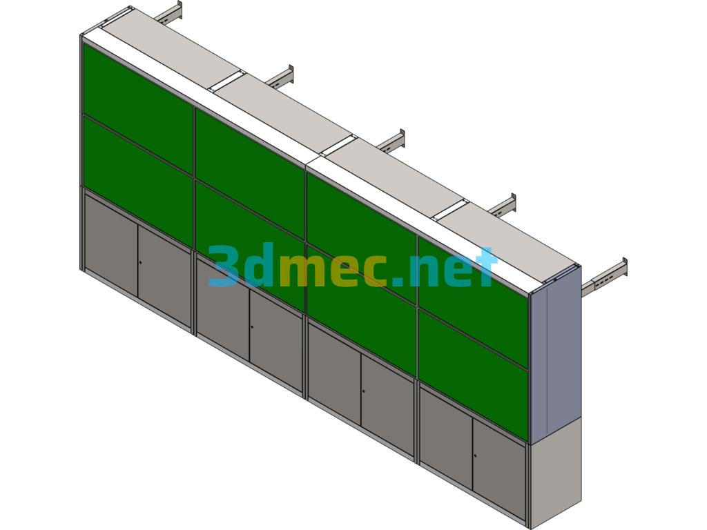 2*4 TV Splicing Wall - 3D Model SolidWorks Free Download