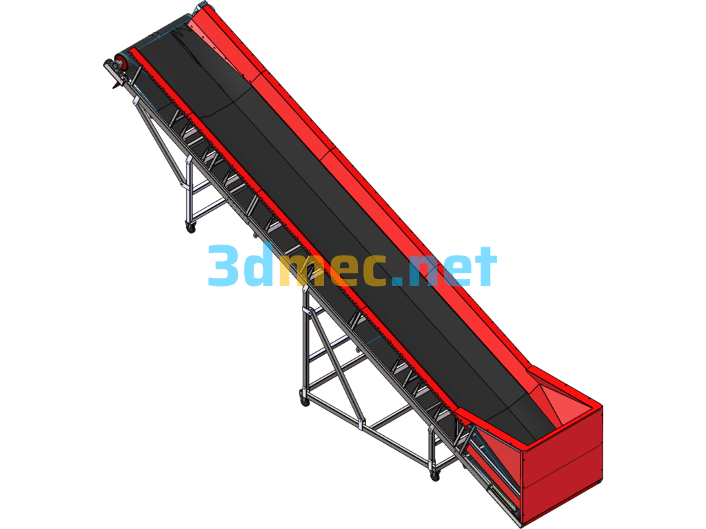 Grooved Roller Conveyor - 3D Model SolidWorks Free Download