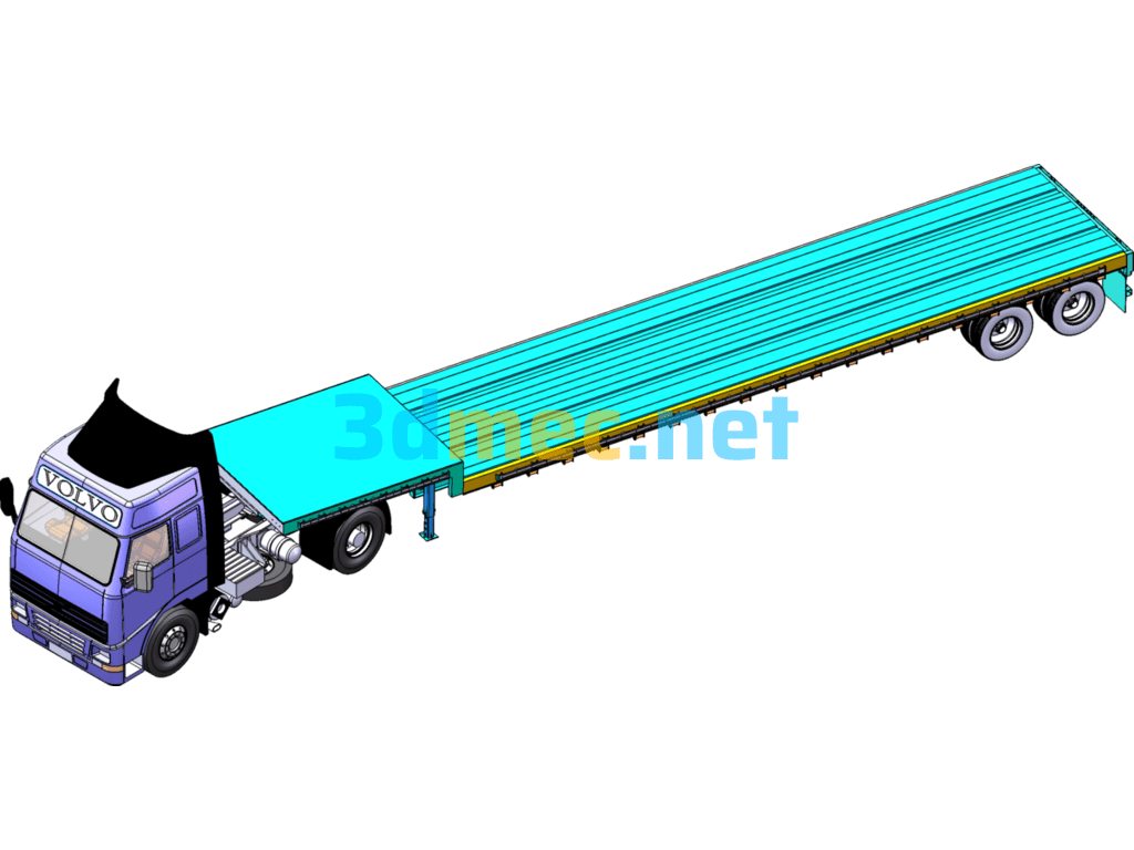 40 Tons Semi-Trailer - 3D Model SolidWorks Free Download