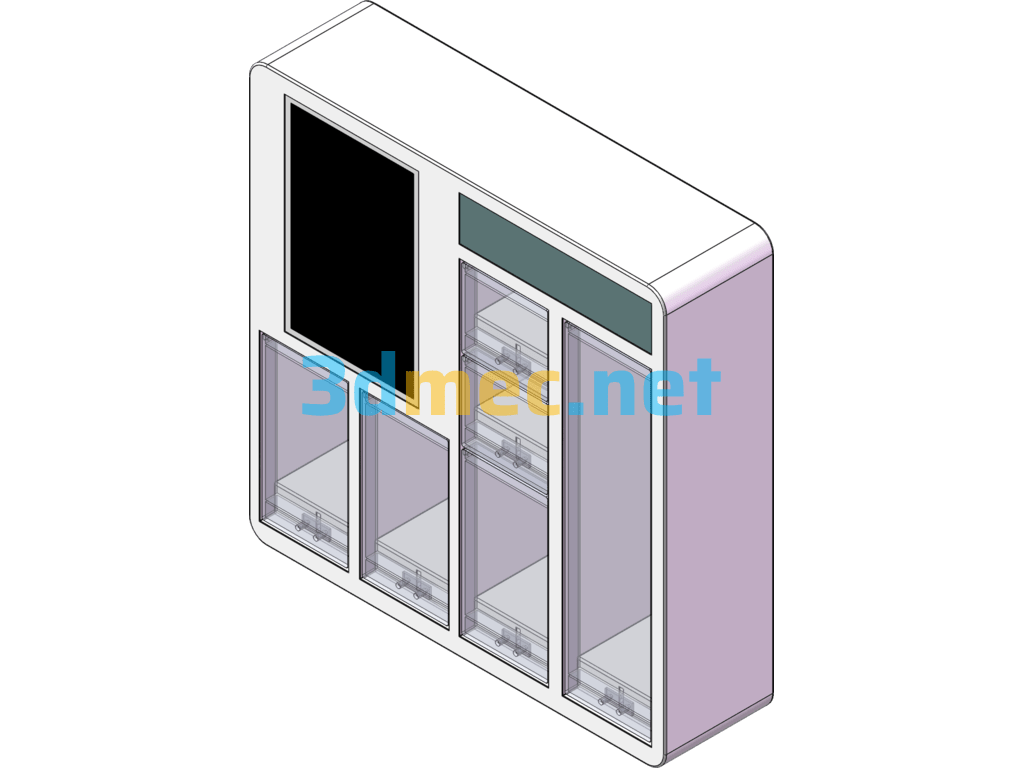 Mini Vending Machine Hotel Grid Cabinet - 3D Model SolidWorks Free Download