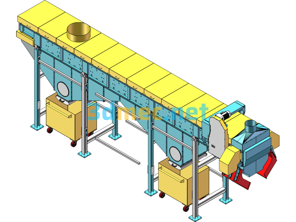 Fully Enclosed Belt Conveyor - 3D Model SolidWorks Inventor Free Download