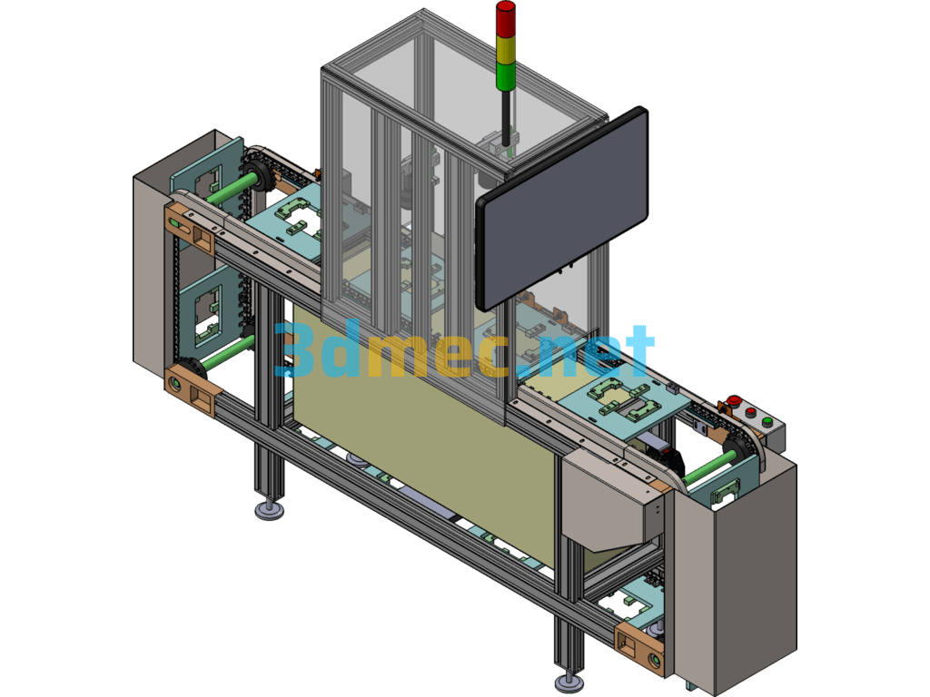 Pallet Conveyor KEYENCE Industrial Camera Inspection Machine - 3D Model SolidWorks Free Download