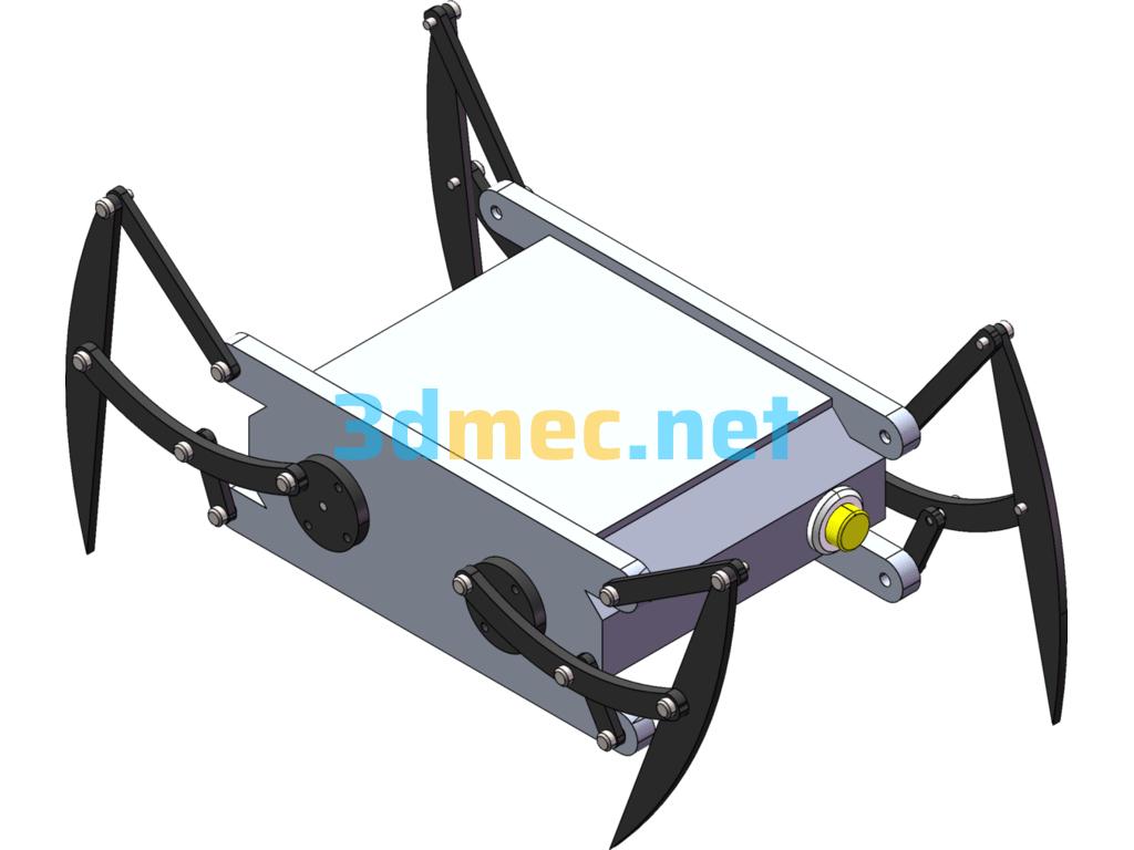 Spider Quadruped Bionic Mechanism - 3D Model SolidWorks Free Download