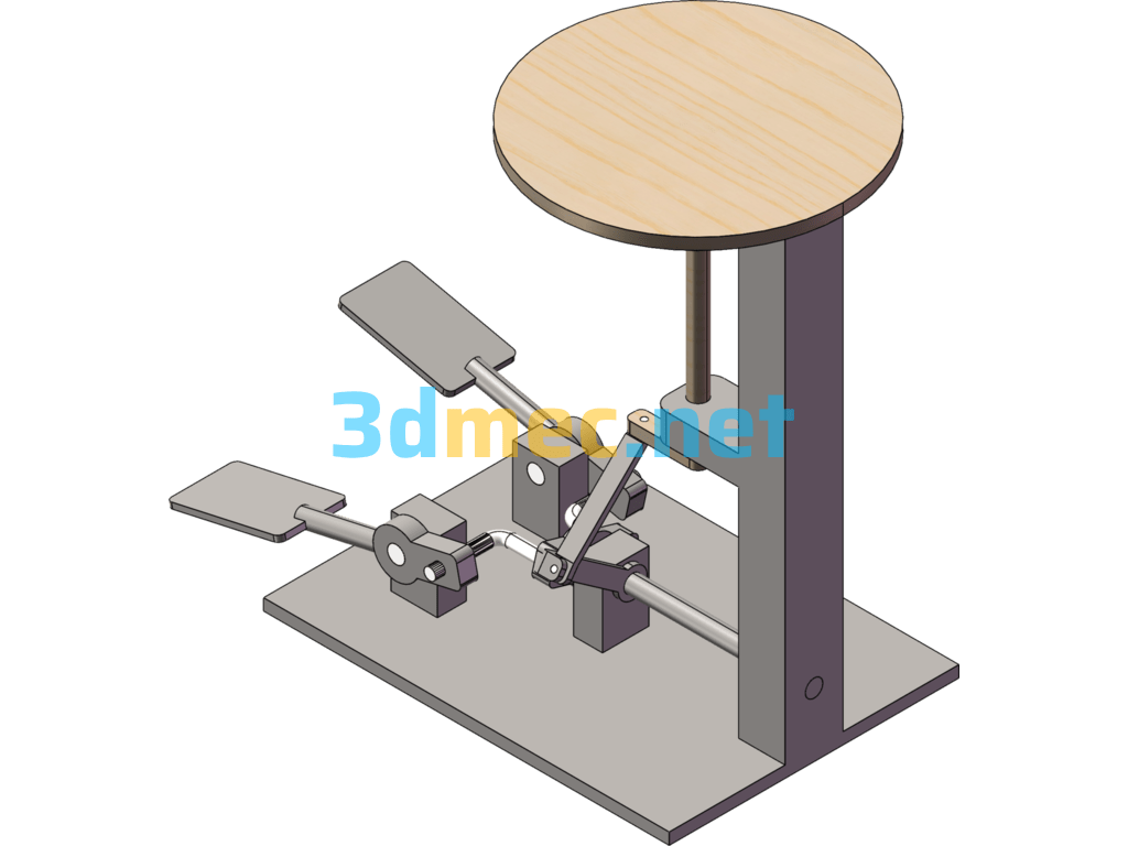 Pedal Type Reciprocating Motion Mechanism - 3D Model SolidWorks Free Download