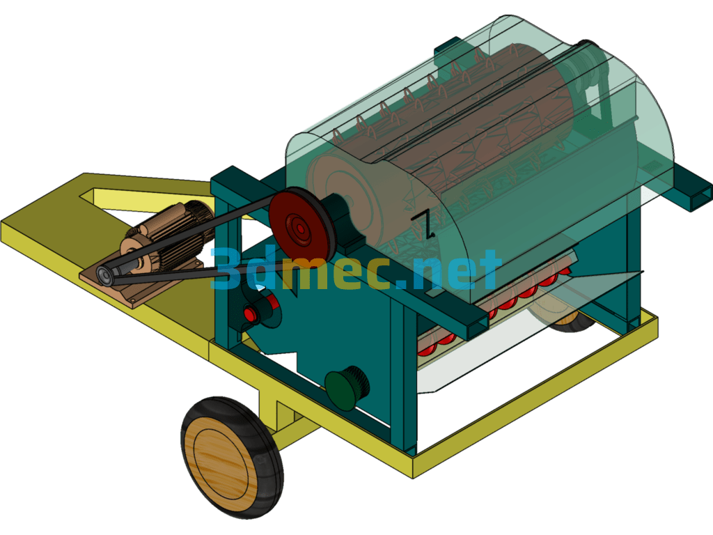 Automatic Threshing Machine - 3D Model SolidWorks Free Download