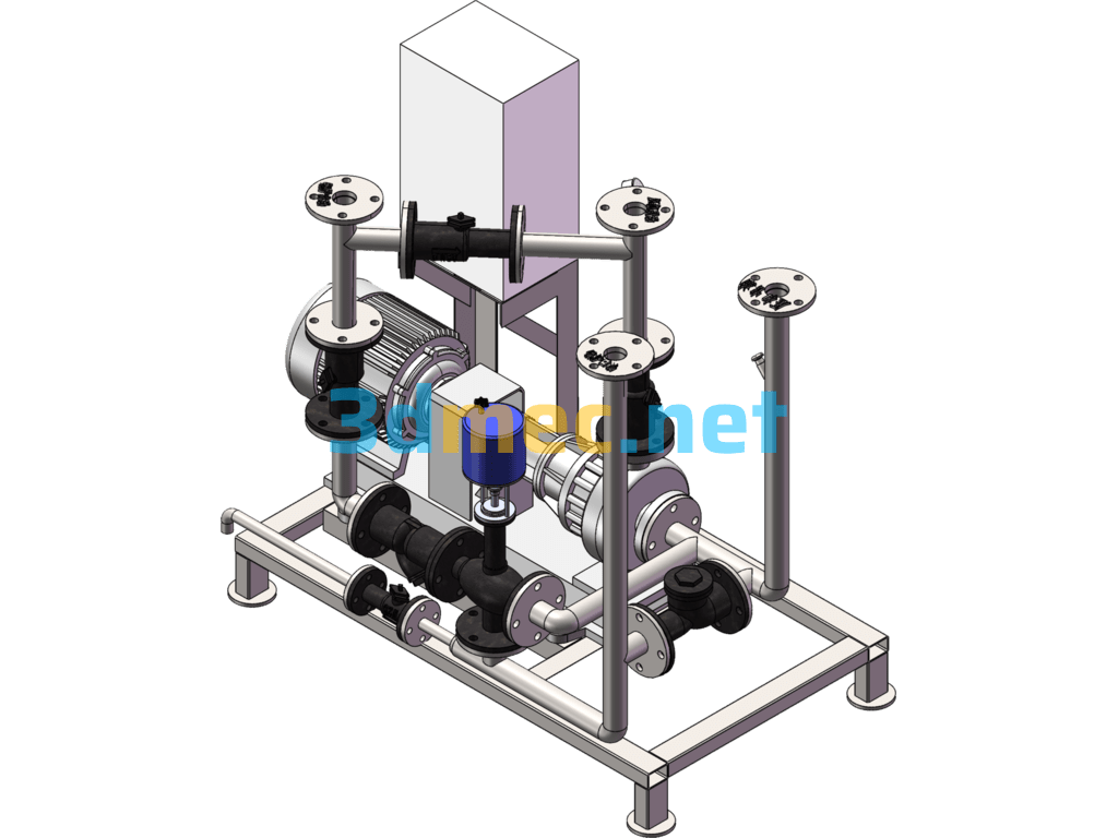 Thermal Oil Secondary Circulation System - 3D Model SolidWorks Free Download