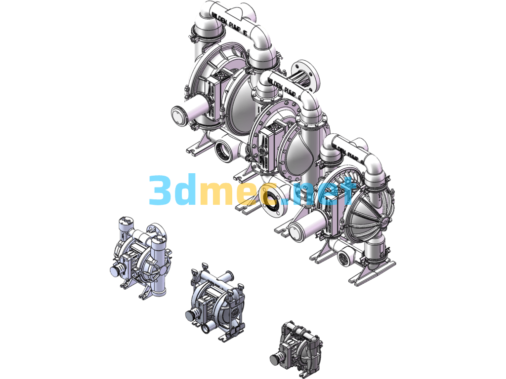 Wilden Diaphragm Pump - 3D Model SolidWorks Free Download