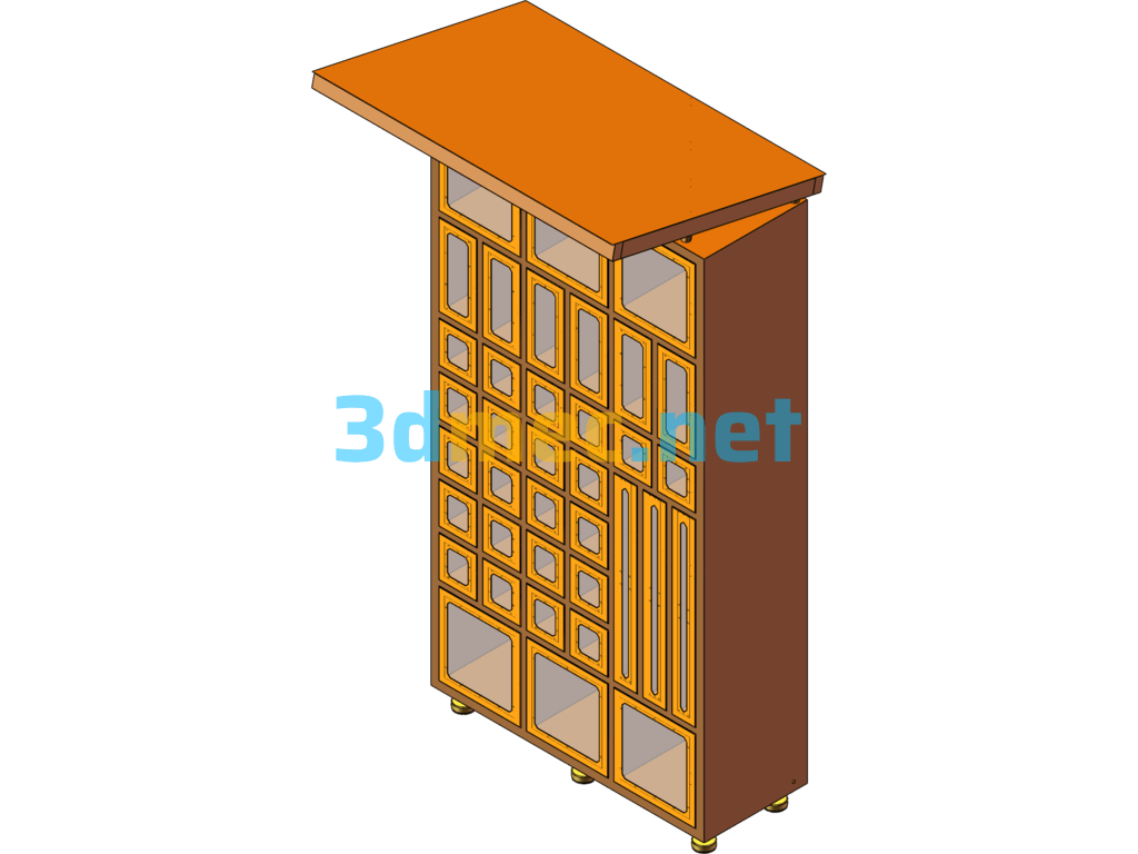 Express Storage Cabinet - 3D Model SolidWorks Free Download