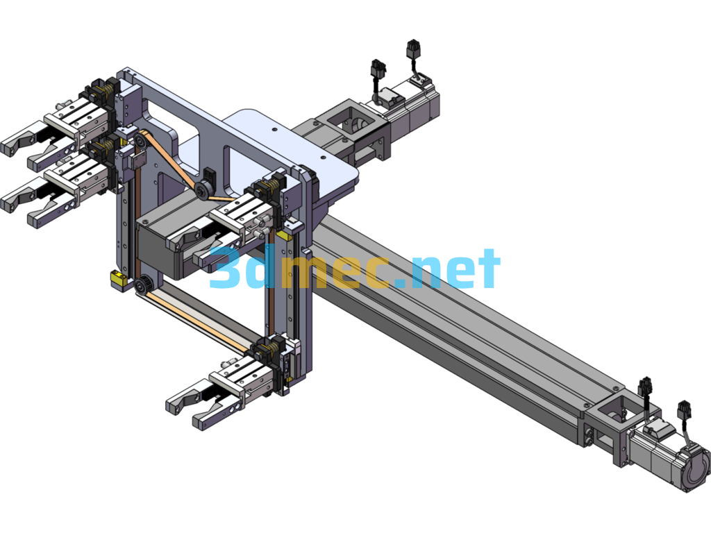 2x2 Formation Cross Gripper Pneumatic Mechanical Gripper - 3D Model SolidWorks Free Download