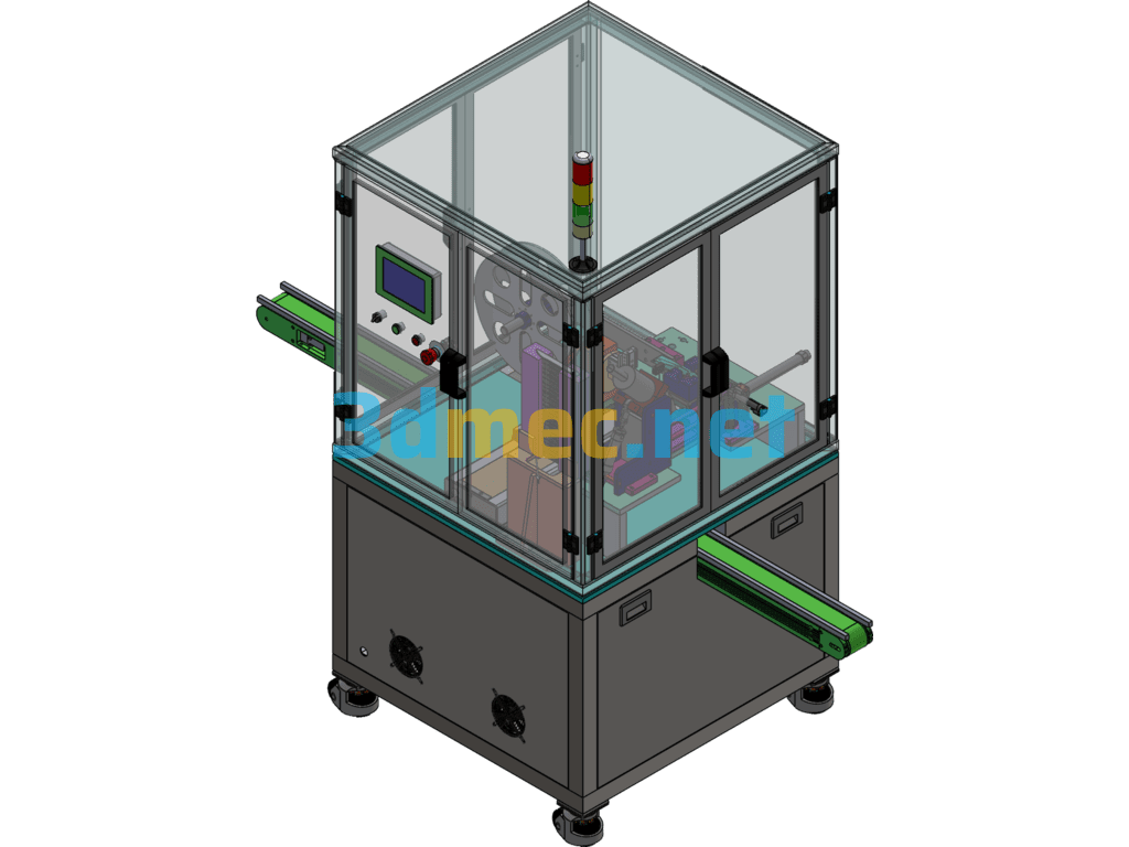 Automatic Hot-Sleeve Packaging Equipment For Tableware And Cutlery - 3D Model SolidWorks Free Download