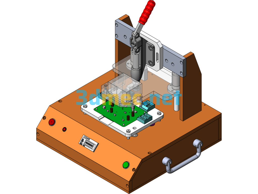 Simple Manual Test Fixture For PCB Circuit Boards - 3D Model SolidWorks Free Download