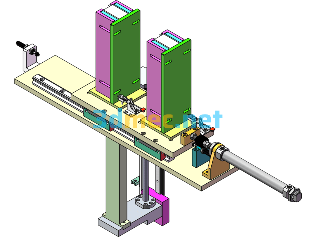 Non-Standard Battery Loading Clip Loading Assembly - 3D Model SolidWorks Free Download