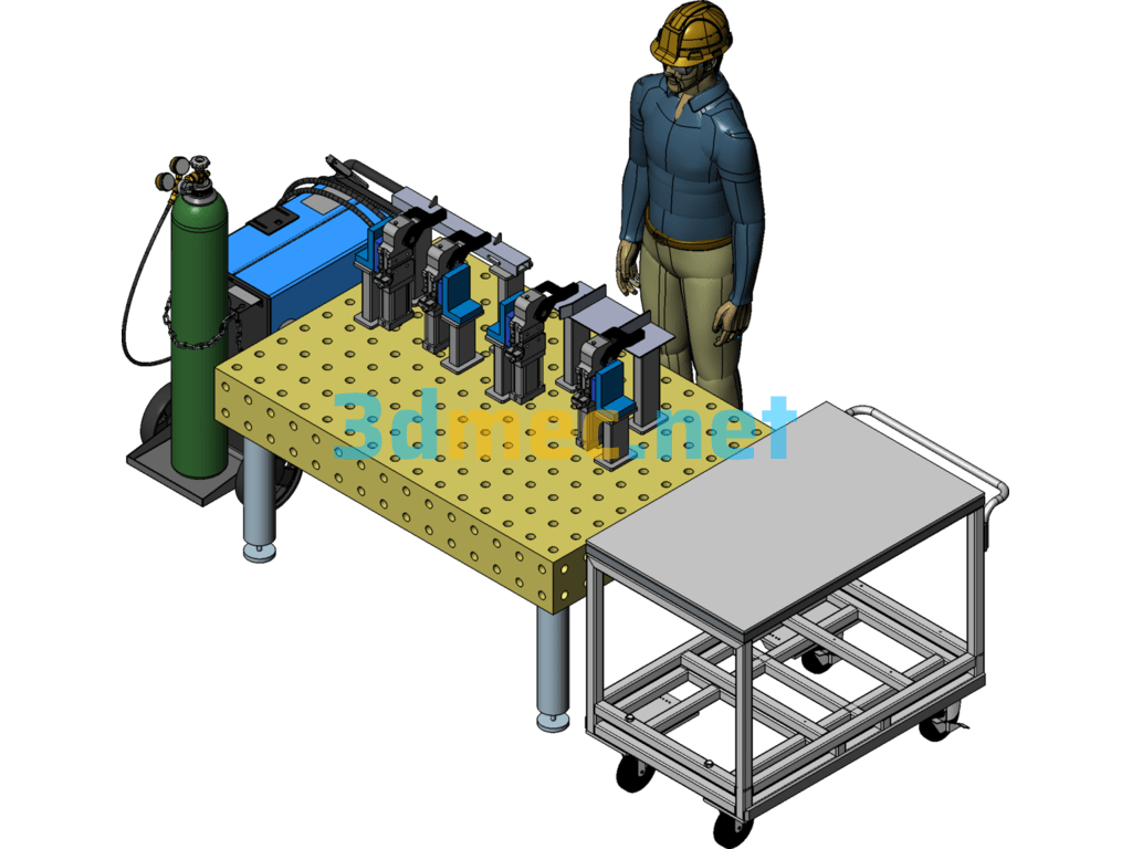 Manual Welding Station - 3D Model SolidWorks Free Download