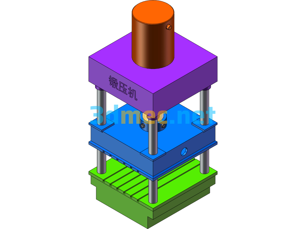 Large Forging Press - 3D Model SolidWorks Free Download