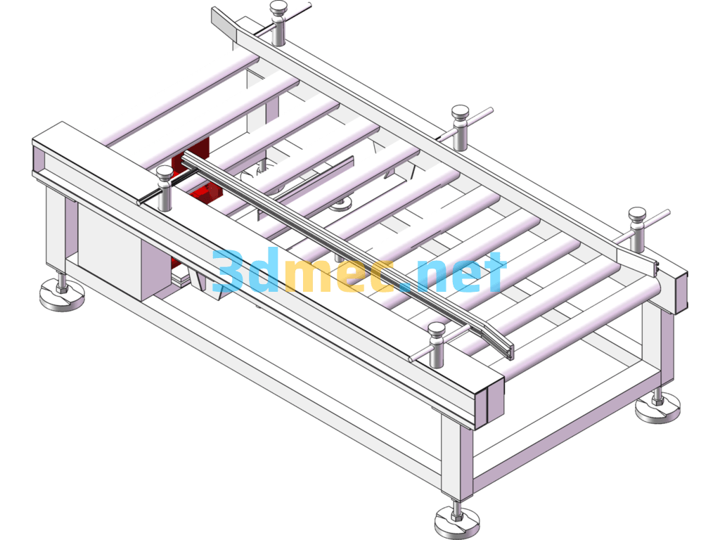 Conveyor Line With Blocking Roller - 3D Model SolidWorks Free Download