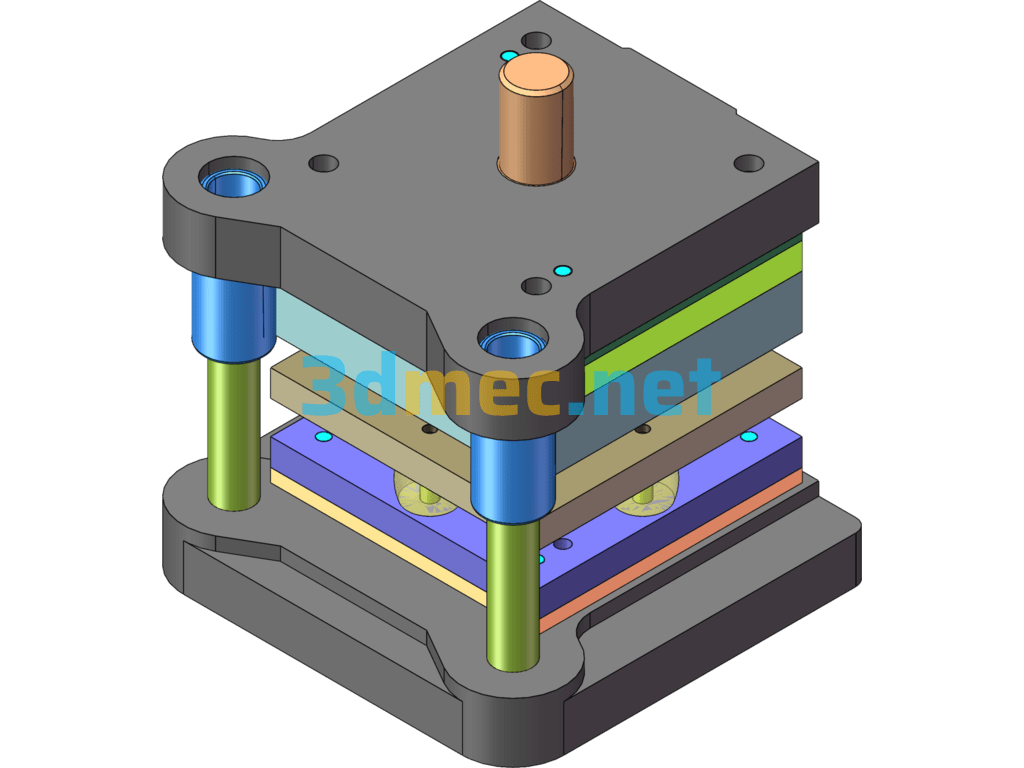 Design Of Compound Mold For Connecting Plate - 3D Model SolidWorks Free Download