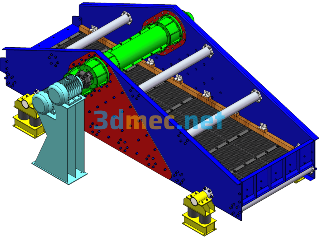 ZK1548 Linear Vibrating Screen - 3D Model SolidWorks Free Download