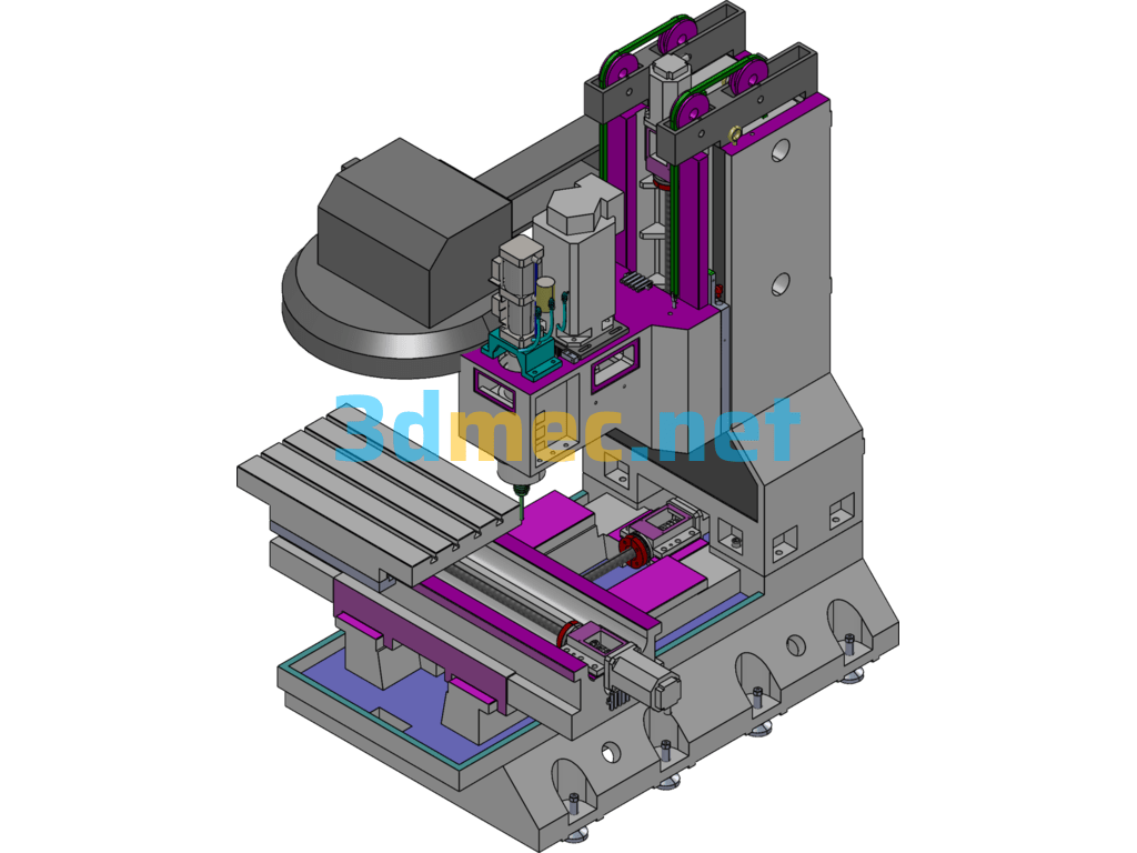 Vertical Machining Center Bed - 3D Model SolidWorks Free Download