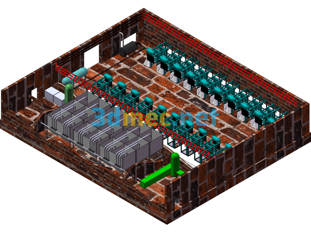 Foam Machine Plant Layout - 3D Model SolidWorks Free Download