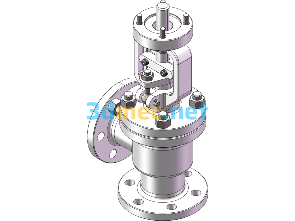 DN50 Angle Stop Valve - 3D Model SolidWorks Free Download