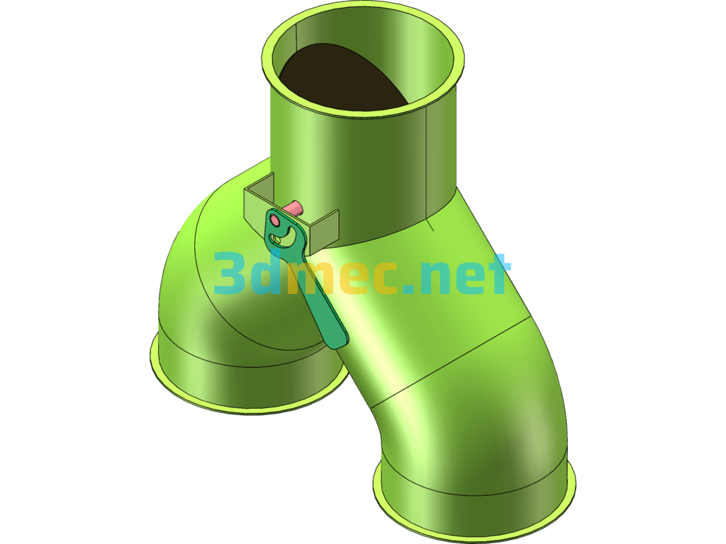 Three-Way Human-Shaped Feed Barrel - 3D Model SolidWorks Free Download