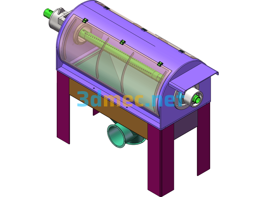 A Rice Grinding Machine - 3D Model SolidWorks Free Download