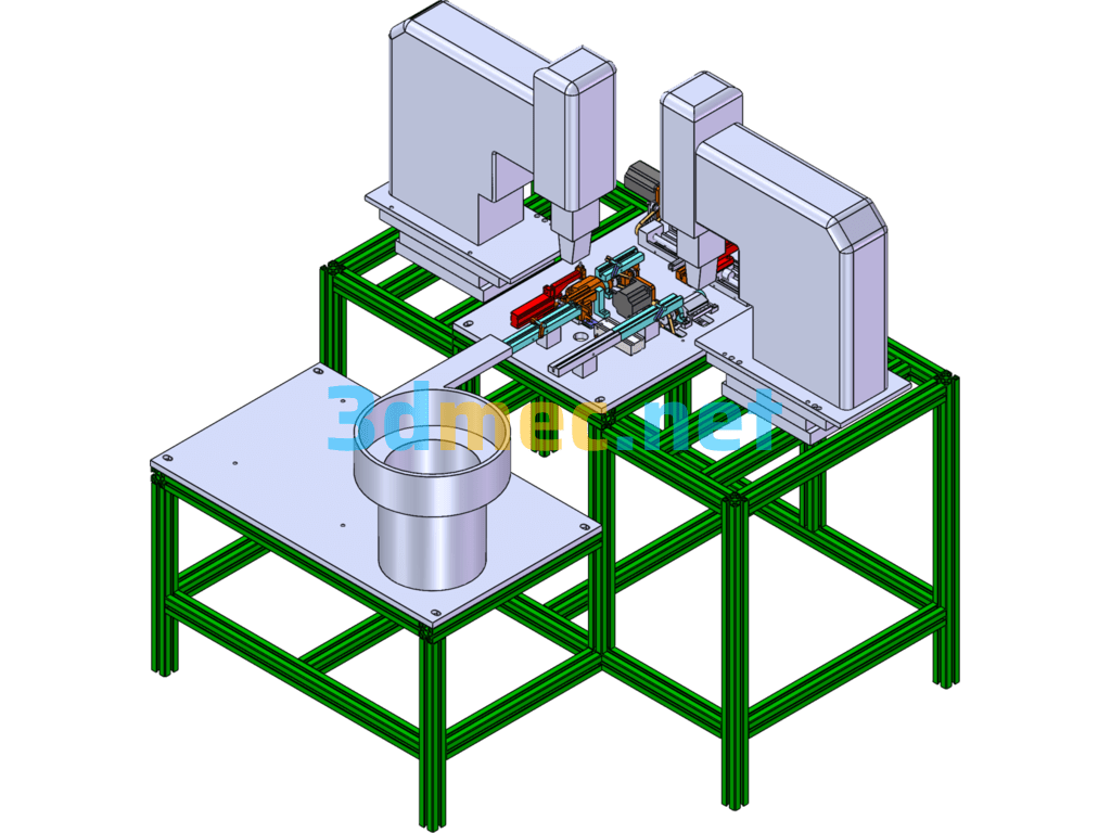 Handle Automatic Pad Printing Machine (Already Produced, Including BOM) - 3D Model SolidWorks Free Download