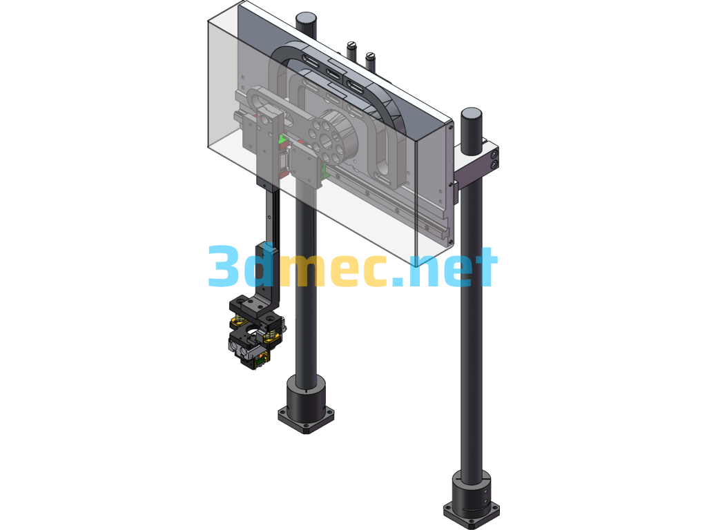 N-Type Pneumatic Mechanical Gripper - 3D Model SolidWorks Free Download