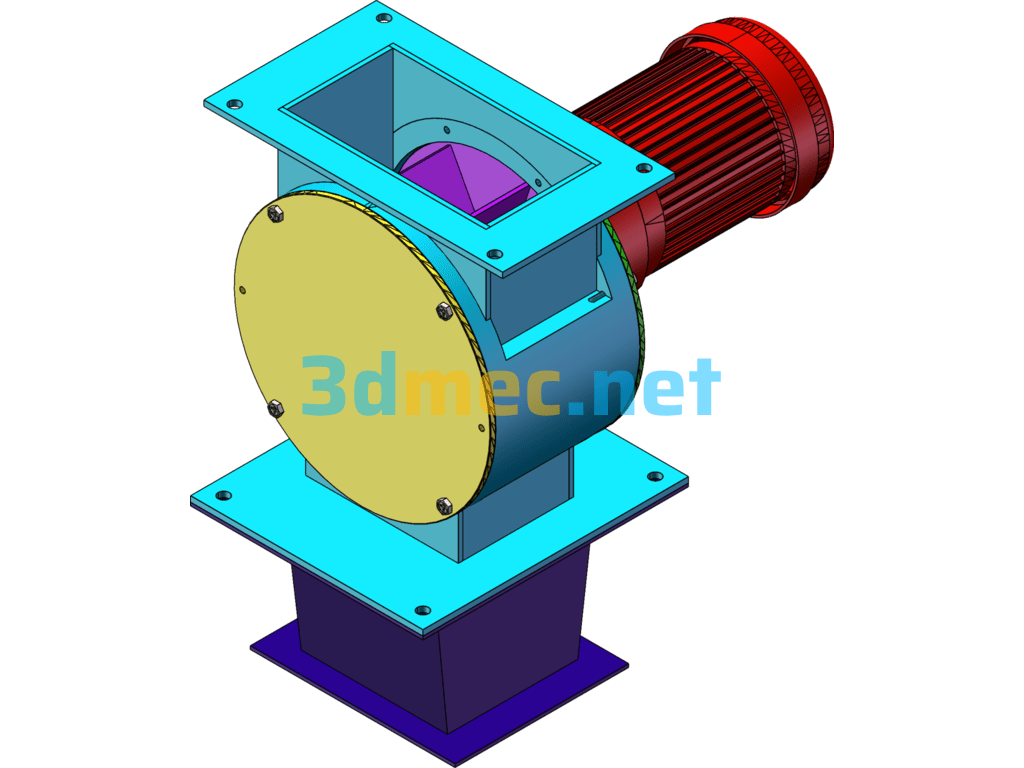 Electric Impeller Unloader Air Shutoff - 3D Model SolidWorks CAXA-IronCAD Free Download