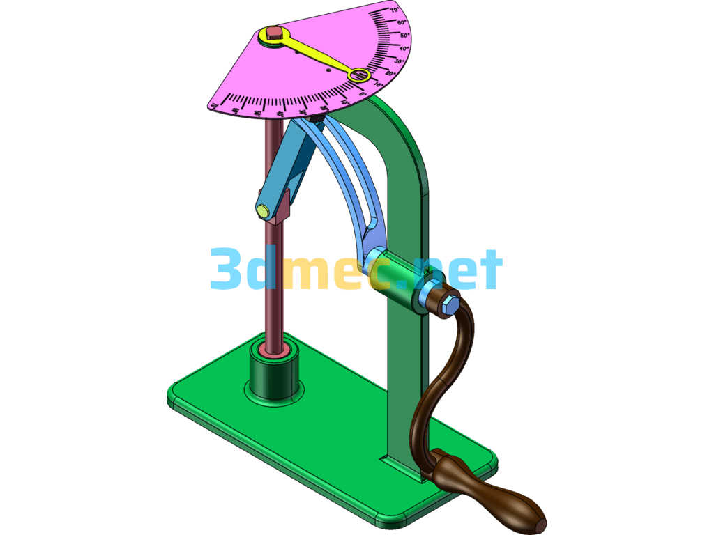 Rocker Crank Scale Output Mechanism - 3D Model SolidWorks Free Download