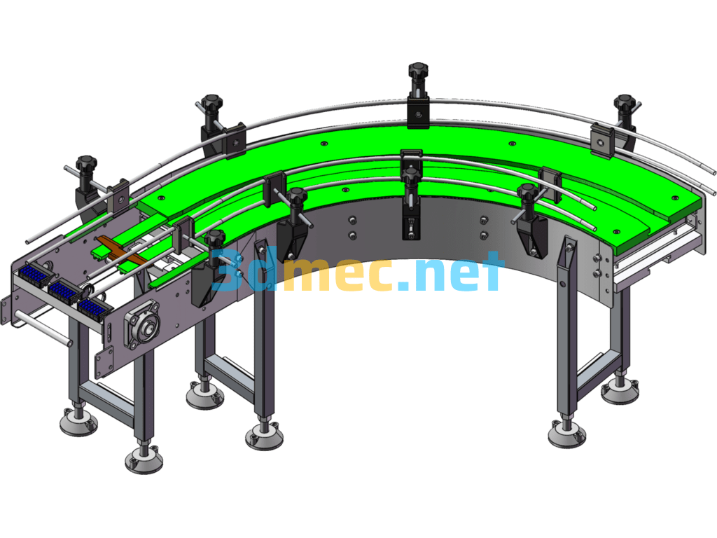 Curve Conveyor Line - 3D Model SolidWorks Free Download