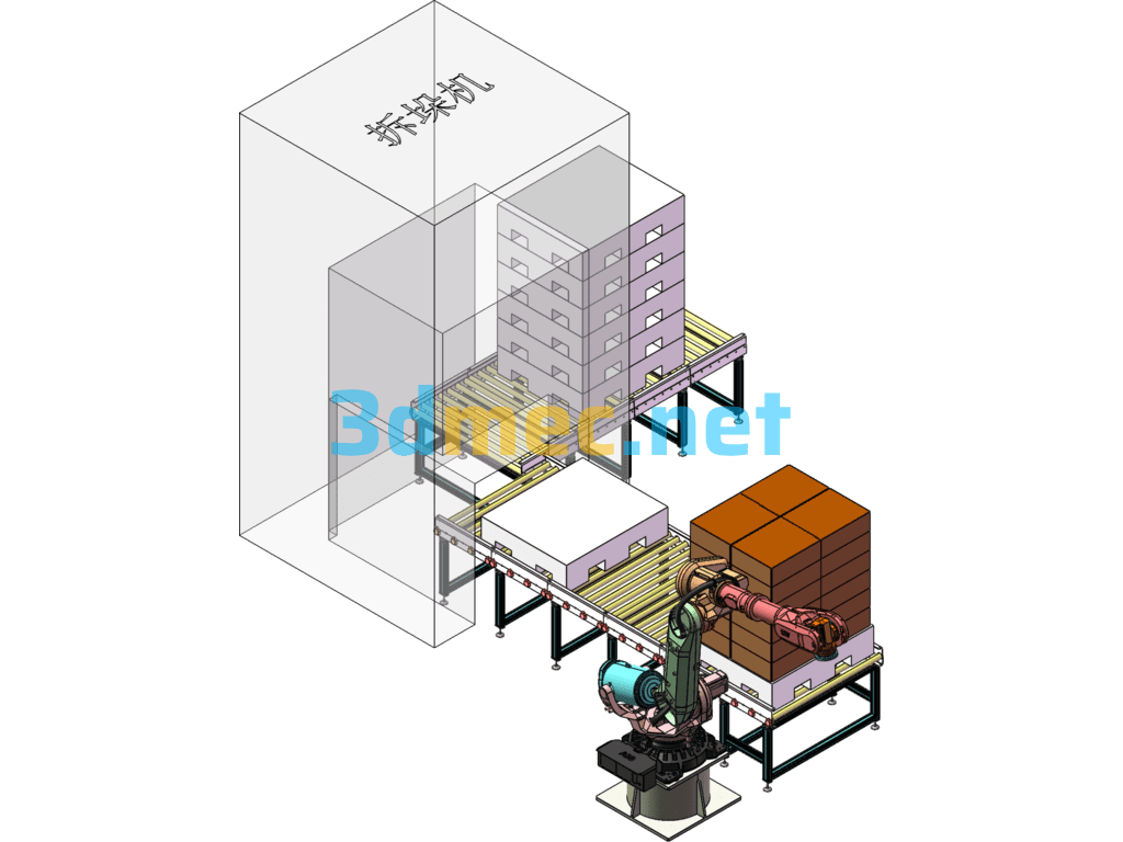 Robotic Palletizing Station - 3D Model SolidWorks Free Download