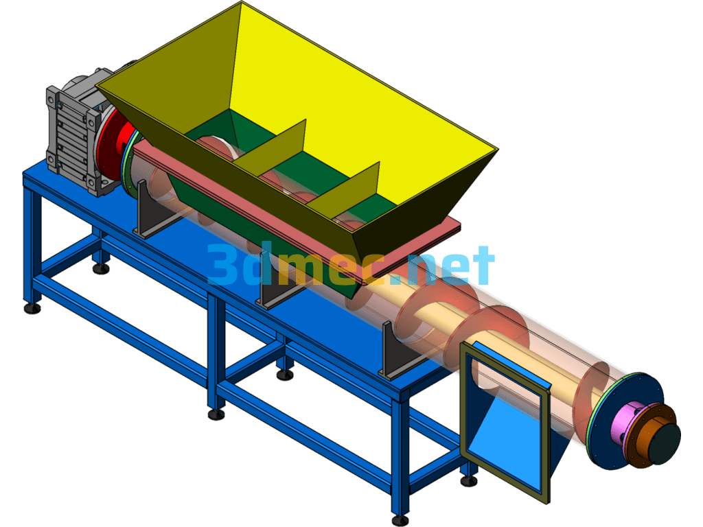 Shaftless Screw Conveyor - 3D Model SolidWorks Free Download