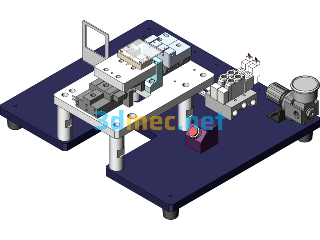 Desktop Automatic Cutting Fixture - 3D Model SolidWorks Free Download