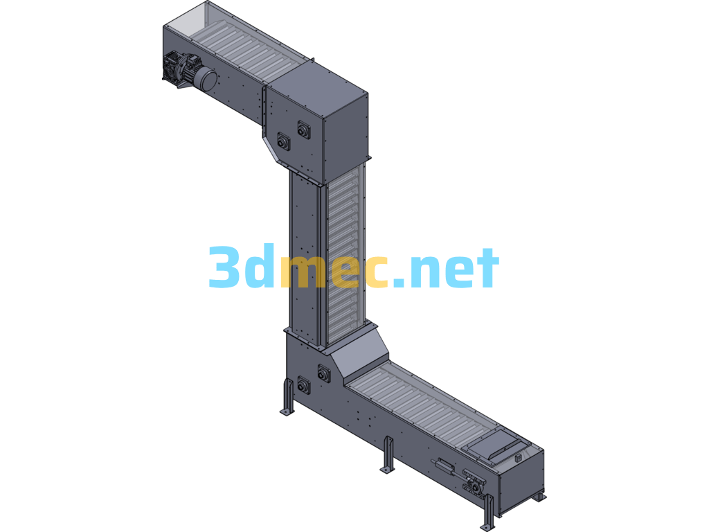 Type Chain Bucket Conveyor Elevator - 3D Model SolidWorks Free Download