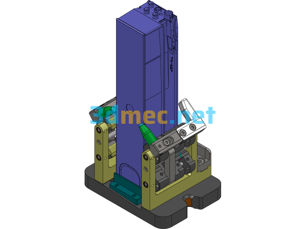 Elastic Off-Line Two-Way Side Clamp Center Positioning - 3D Model SolidWorks Free Download