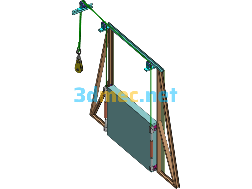 The Furnace Door Is Pressed Tight By Its Own Weight - 3D Model SolidWorks Free Download