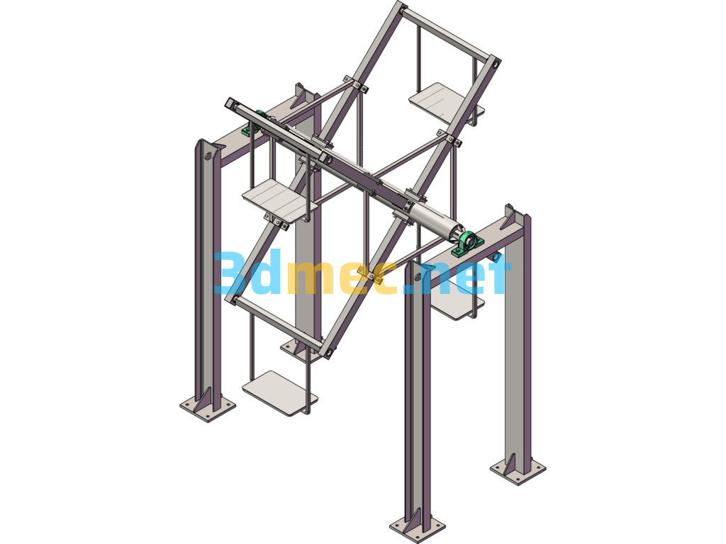 4-Person Rotating Swing - 3D Model SolidWorks Free Download