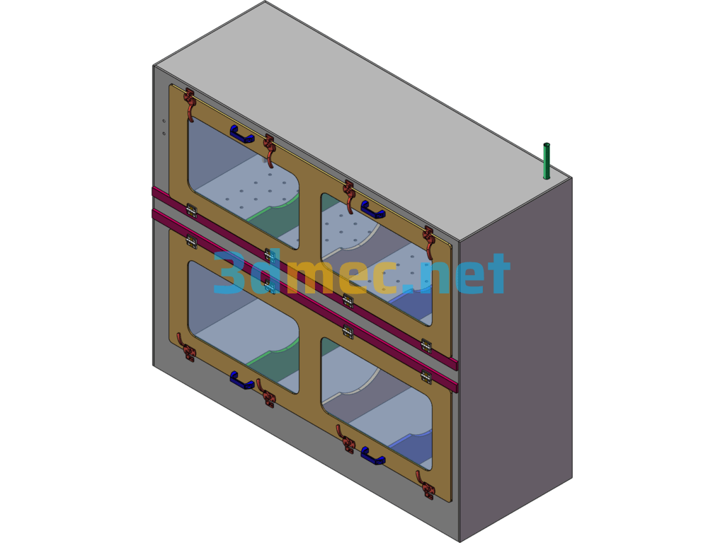 Quartz Tube Liquid Nitrogen Storage Cabinet - 3D Model SolidWorks Free Download