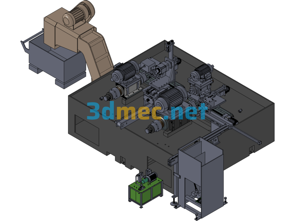 Fully Automatic Bar Processing Equipment - 3D Model SolidWorks Free Download