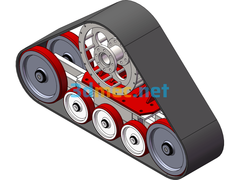 3D Model Of Rubber Triangular Track Wheel Design Drawing For Automobile And Small Tractor - 3D Model SolidWorks Free Download