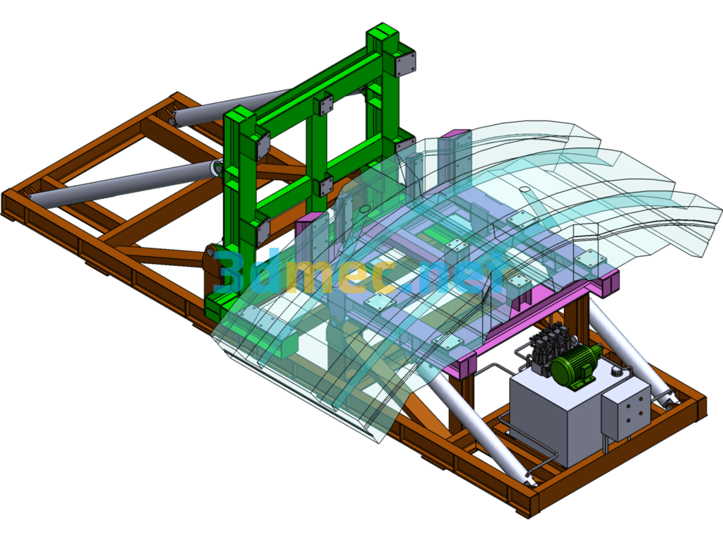 180 Degree 90 Degree Hydraulic Flip Machine + CAD + Instruction Manual - 3D Model SolidWorks ProE Free Download