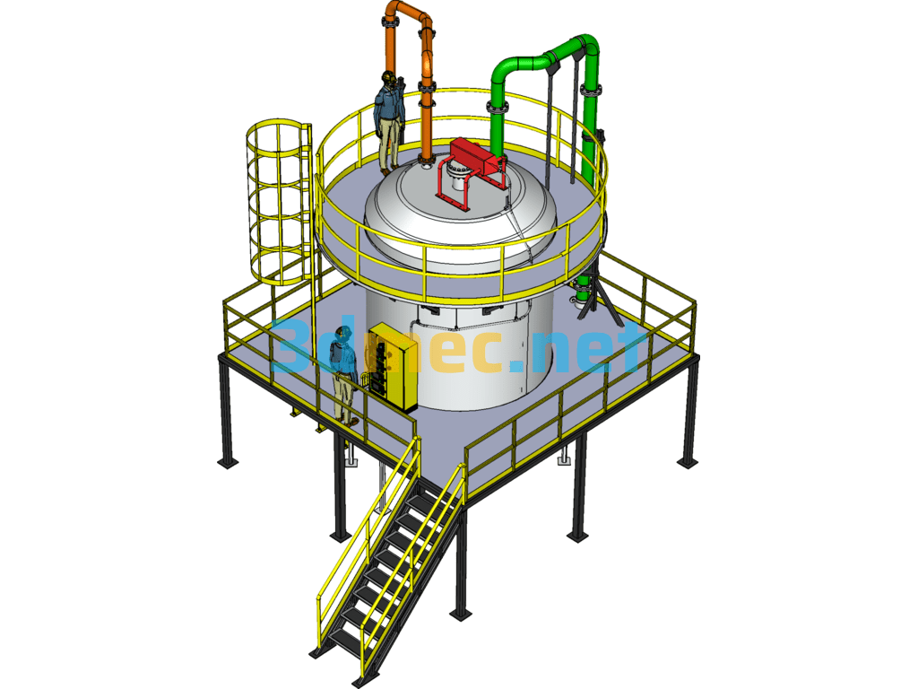 Mixing Vessel Steel Platform - 3D Model SolidWorks Free Download