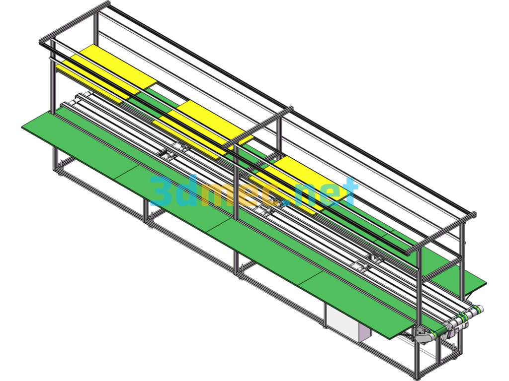 6m Three-Belt Production Line - 3D Model SolidWorks Free Download