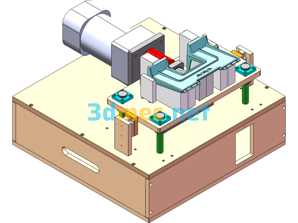 Base Rotating Water Cutting Fixture - 3D Model SolidWorks Free Download