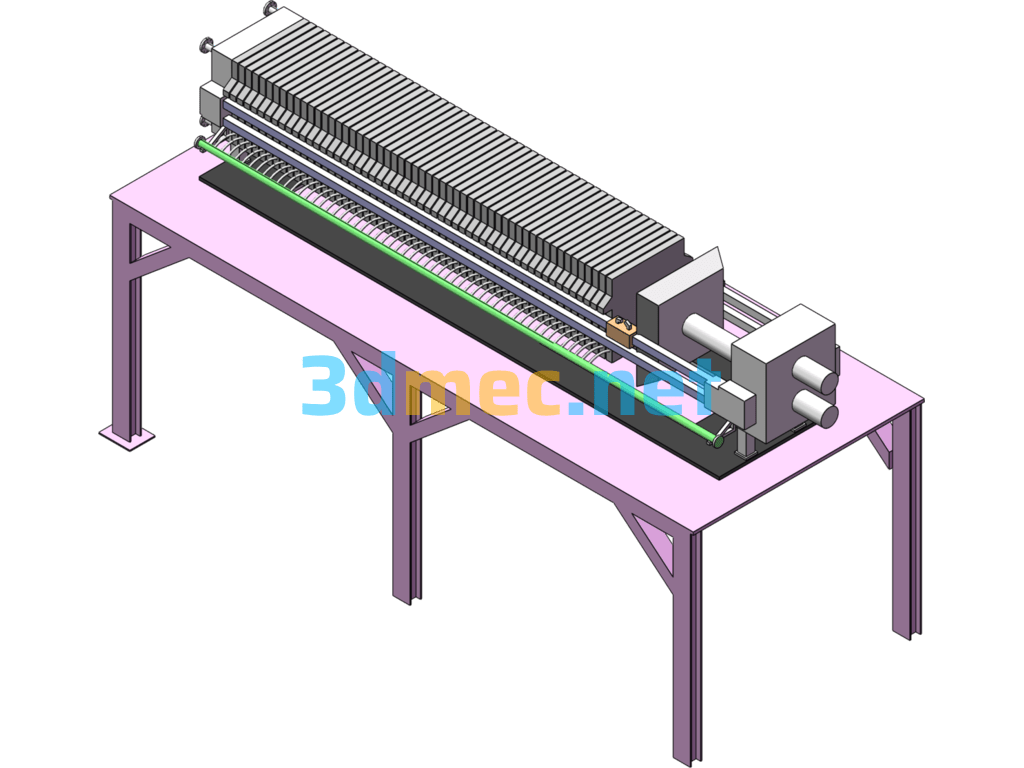 1250 Type Program-Controlled Polypropylene Diaphragm Filter Press - 3D Model SolidWorks Free Download