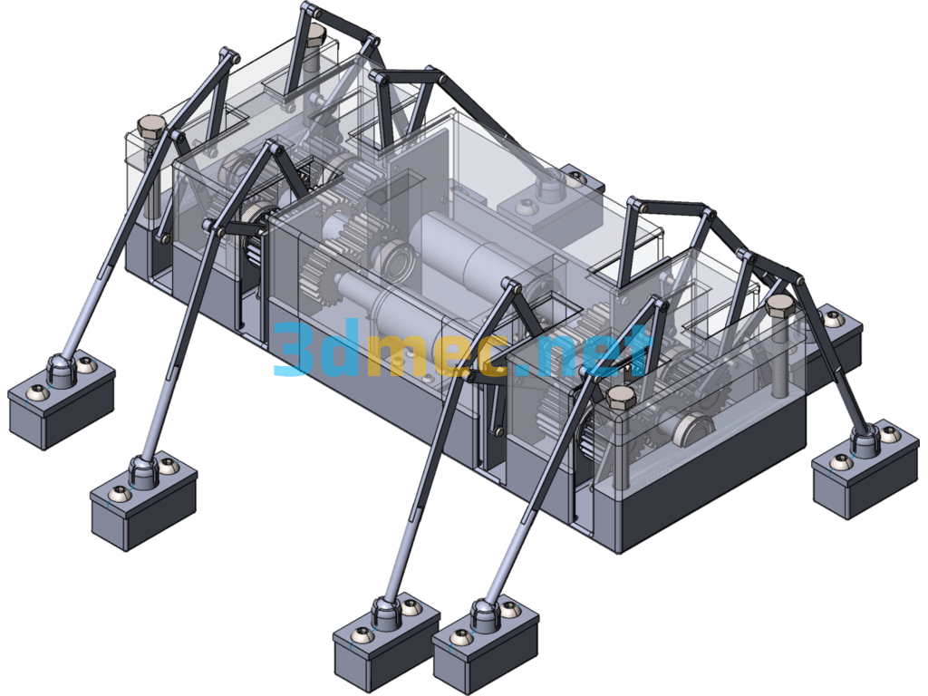 Spider Robot 3D + Video Simulation - 3D Model SolidWorks Free Download