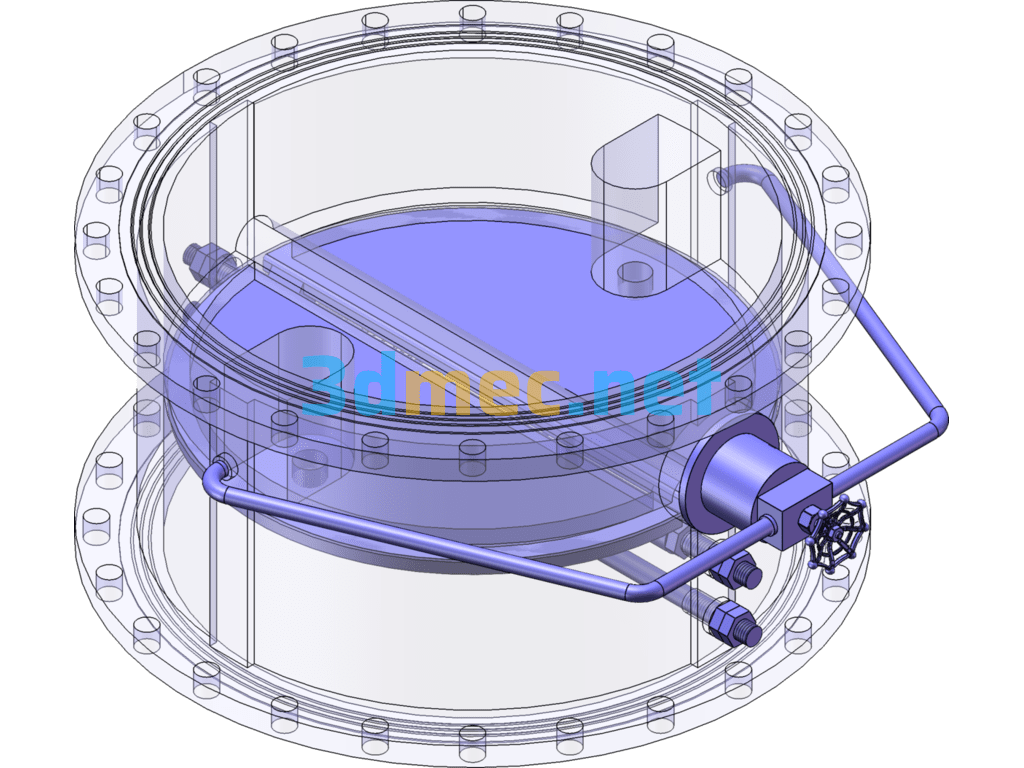 Micro-Resistance Slow Closing Check Valve - 3D Model SolidWorks Free Download