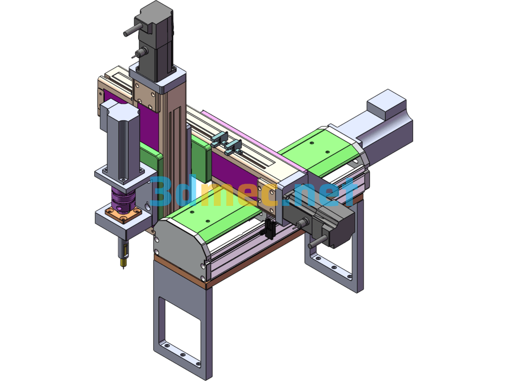 Three-Stage Shaft Gear XYZ Axis Feeding Robot - 3D Model SolidWorks Free Download